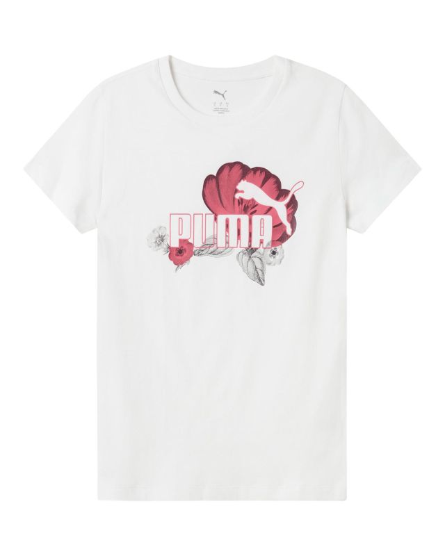Prodotto: PUMA  - T-SHIRT BIANCA  ESSENTIAL+ FLORAL BIG LOGO GRAPHIC DA DONNA, 689030-02