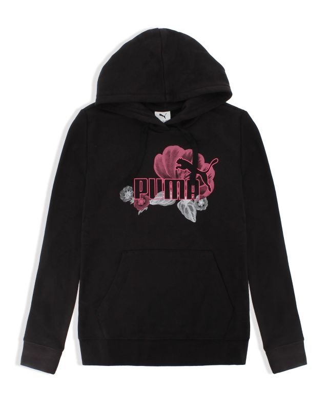 Prodotto: PUMA - FELPA CON CAPPUCCIO NERA ESSENTIAL FLORAL BIG LOGO HD DA DONNA, 689032-01
