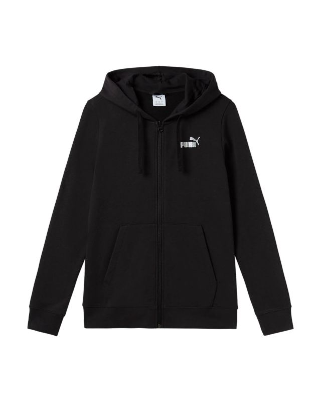 Prodotto: PUMA - FELPA CON CAPPUCCIO FULL ZIP NERA ESSENTIAL+TEXTURED FOIL DA DONNA , 689088-01