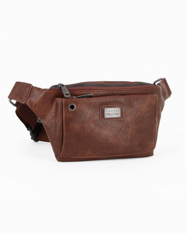 Prodotto: COVERI COLLECTION - Marsupio marrone  da uomo con tasca frontale e posteriore