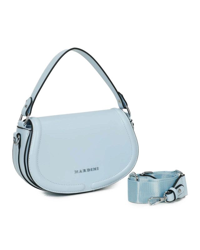 Prodotto: NARDINI - Minibag celeste con patta e tracolla removibile
