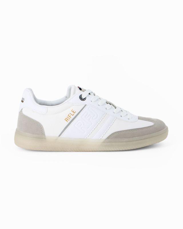 Prodotto: RIFLE - Sneakers bianca con lacci e logo laterale