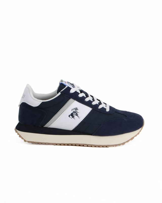 Prodotto: RIFLE - Scarpa blu da uomo con lacci e logo laterale