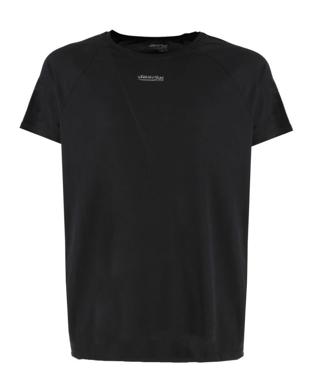 Prodotto: WAIKIKI RUN - TSHIRT JAQUARD WAFFLE IN MESH TRASPIRANTE DA UOMO NERA - PEPE AU02388