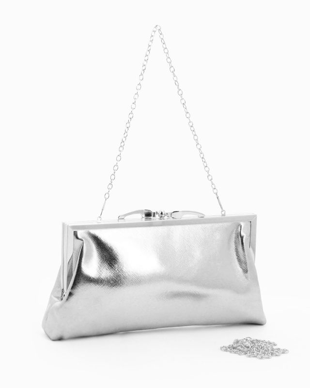 Prodotto: DIVAS - Pochette argento morbida doppio scomparto