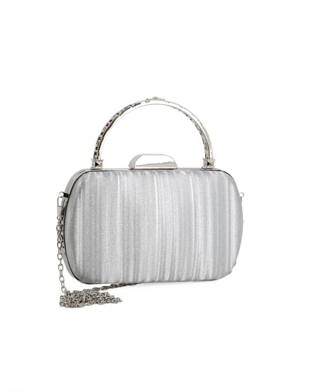 Prodotto: DIVAS - Borsa da sera argento con manico