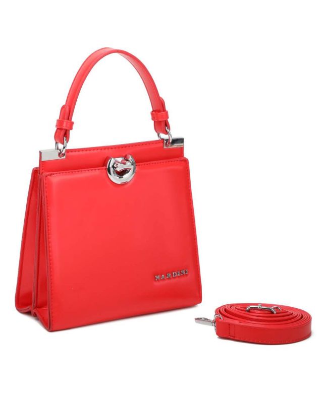 Prodotto: NARDINI - Minibag rossa con due scomparti principali, tracolla removibile