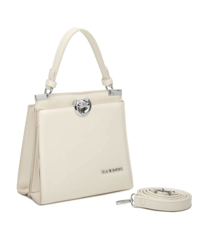 Prodotto: NARDINI - Minibag beige con due scomparti principali, tracolla removibile