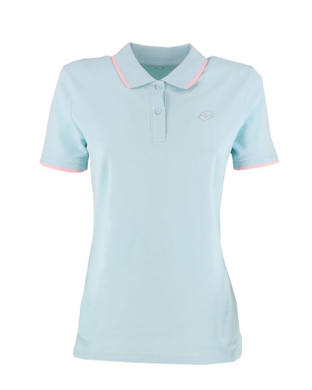 Prodotto: LOTTO - POLO  MEZZA MANICA DONNA CLASSICA STC PQ CELESTE CON RIGHINO ROSA -  213501/D52