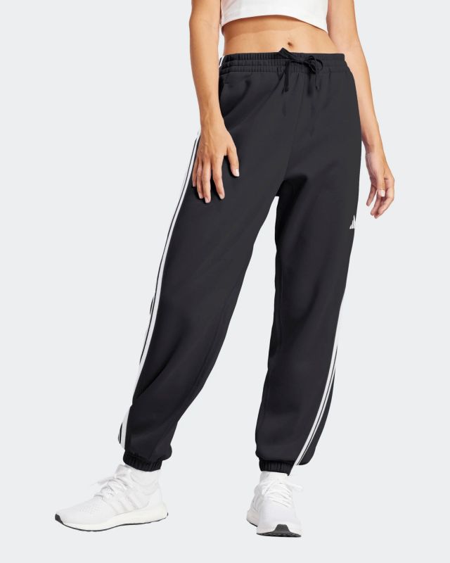 Prodotto: ADIDAS - PANTALONI TUTA  DONNA NERO CON BANDE BIANCHE ESSENTIALS 3-STRIPES FRENCH T.CUFFED - JD5302