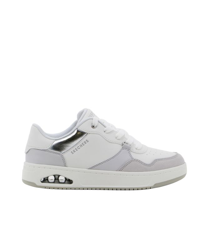 Prodotto: SKECHERS - UNO CTL - SUBTLE SHIMMER - Sneakers bianca con applicazioni in pelle scamosciata