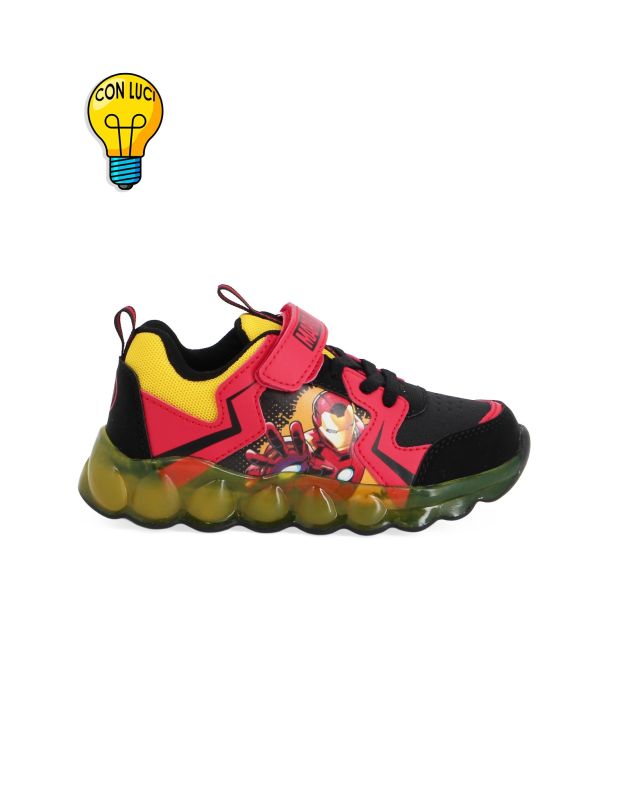 Prodotto: AVENGERS - Sneakers nera e rossa da bambino con luci e strappo