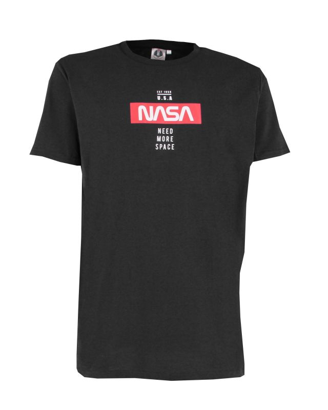 Prodotto: NASA - Tshirt nera da uomo con logo frontale -  JL052521