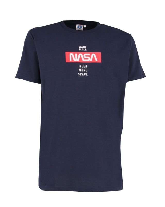 Prodotto: NASA - Tshirt blu da uomo con logo frontale -  JL052521