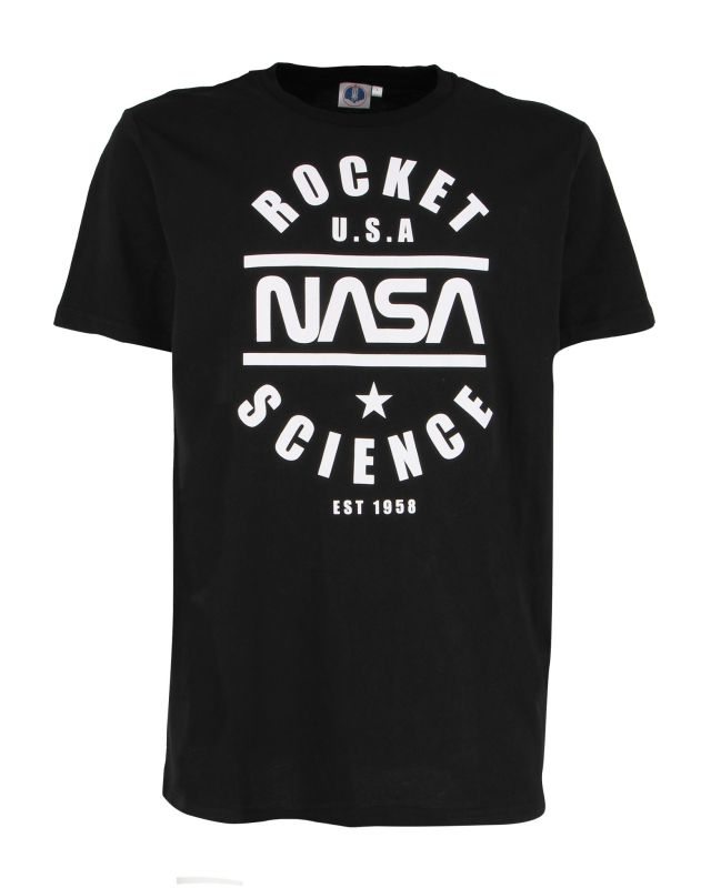 Prodotto: NASA - Tshirt nera da uomo con stampa frontale - JL052523