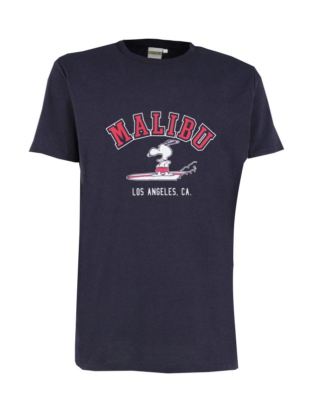 Prodotto: PEANUTS - Tshirt blu da uomo con stampa "Malibu Snoopy" -  JL052530