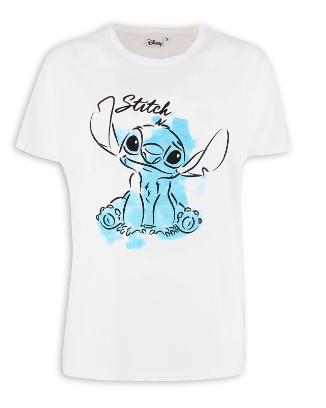 Prodotto: LILO&STITCH - Tshirt bianca da donna con stampa Stitch - JL052543