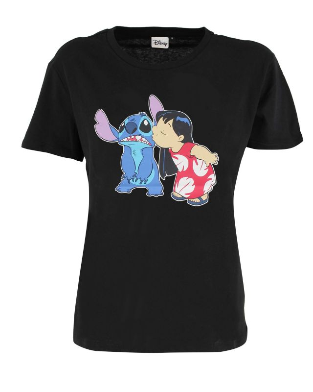 Prodotto: LILO&STITCH - Tshirt nera da donna con stampa Lilo&Stitch - JL052545