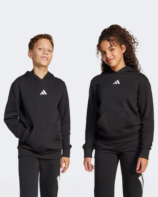 Prodotto: ADIDAS - FELPA CON CAPPUCCIO JUNIOR NERA  ESSENTIALS SLIM FLEECE HOODIE- JC9772