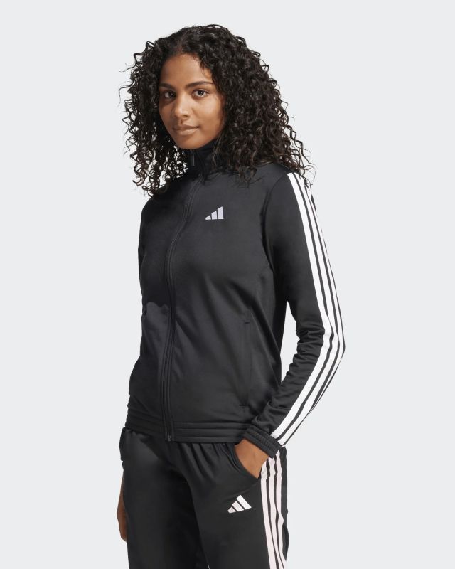 Prodotto: ADIDAS -FELPA DONNA FULL ZIP NERA E BIANCA 3S TT TRIC -JC8889