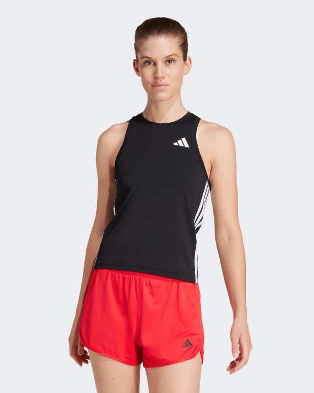 Prodotto: ADIDAS - CANOTTA SPORTIVA DONNA NERA CON BANDE BIANCHE  3S SJ - JE8693