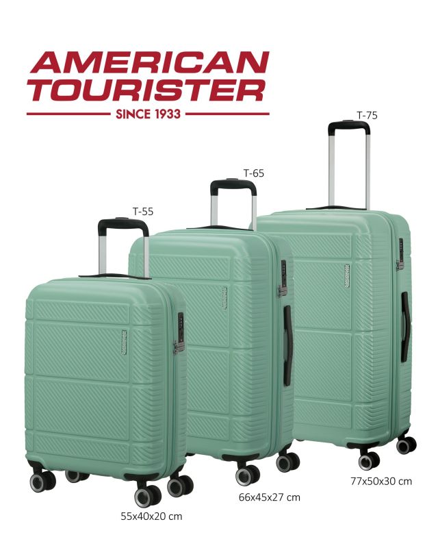 Prodotto: AMERICAN TOURISTER - TROLLEY VERDE IN ABS 4 RUOTE CON COMBINAZIONE TSA
