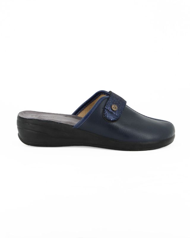 Prodotto: TIGLIO - Ciabatta blu da donna con fascia frontale