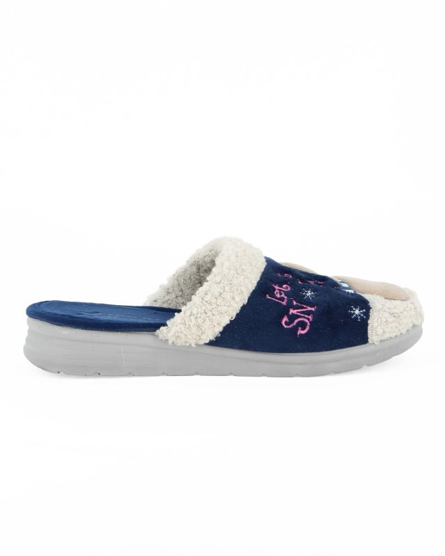 Prodotto: TIGLIO - Pantofola blu da donna con orso polare, MADE IN ITALY