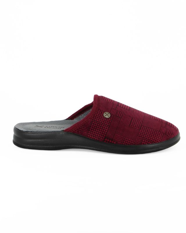 Prodotto: TIGLIO - Pantofola bordeaux da uomo con sottopiede in VERA PELLE, MADE IN ITALY