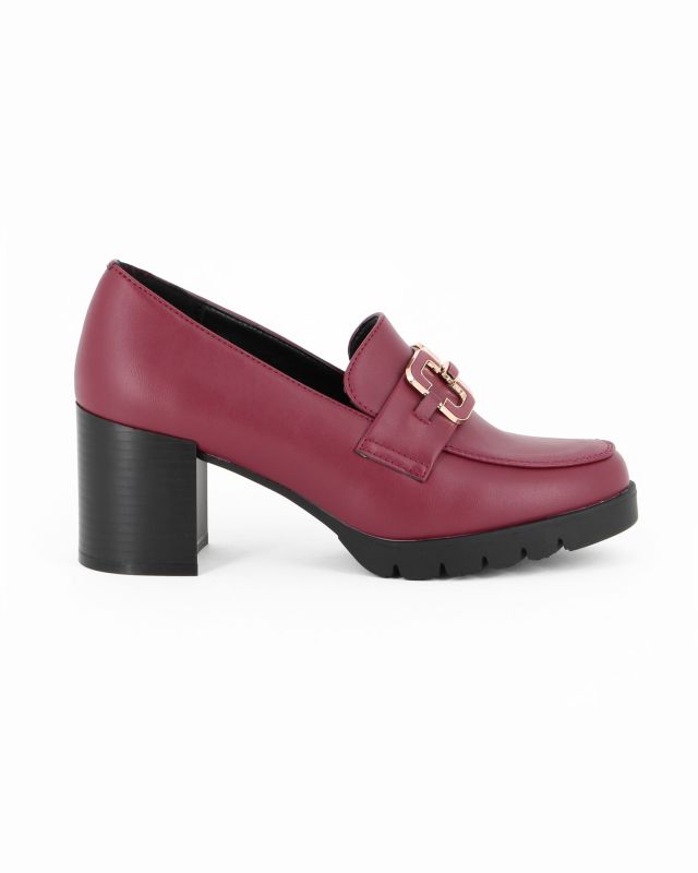 Prodotto: MISS GLOBO - Mocassino bordeaux con sottopiede in memory soft e morsetto, tacco 6,5CM