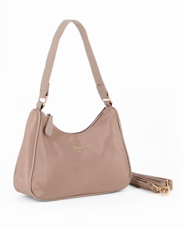 Prodotto: CORTINA POLO STYLE - Minibag taupe con tracolla removibile