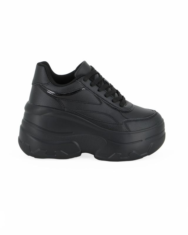 Prodotto: MISS GLOBO - Sneakers nera con lacci e fondo alto