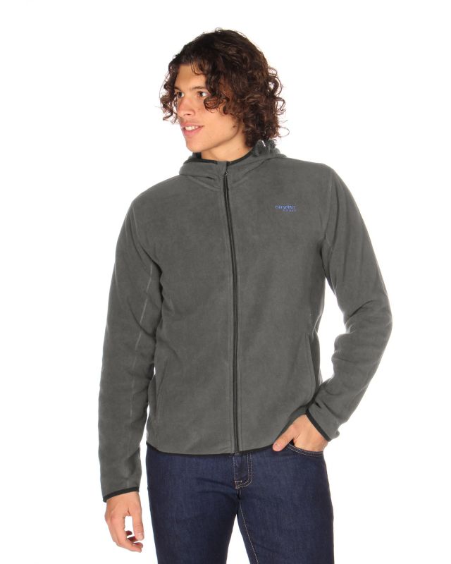 Prodotto: ON SPIRIT - PILE UOMO  CON CAPPUCCIO FULL ZIP GRIGIO SCURO - ANDREA