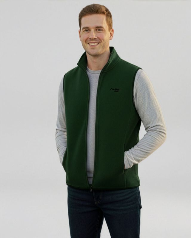 Prodotto: ON SPIRIT - SMANICATO IN PILE  UOMO FULL ZIP VERDE SCURO -  SIMONE