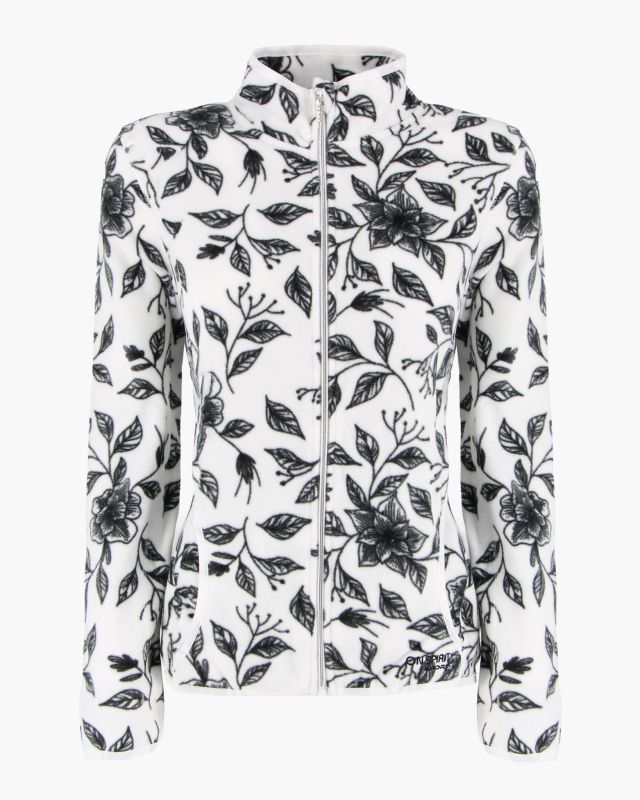 Prodotto: ON SPIRIT - PILE  DONNA FULL ZIPBIANCO E FIORI NERI -  NICLA