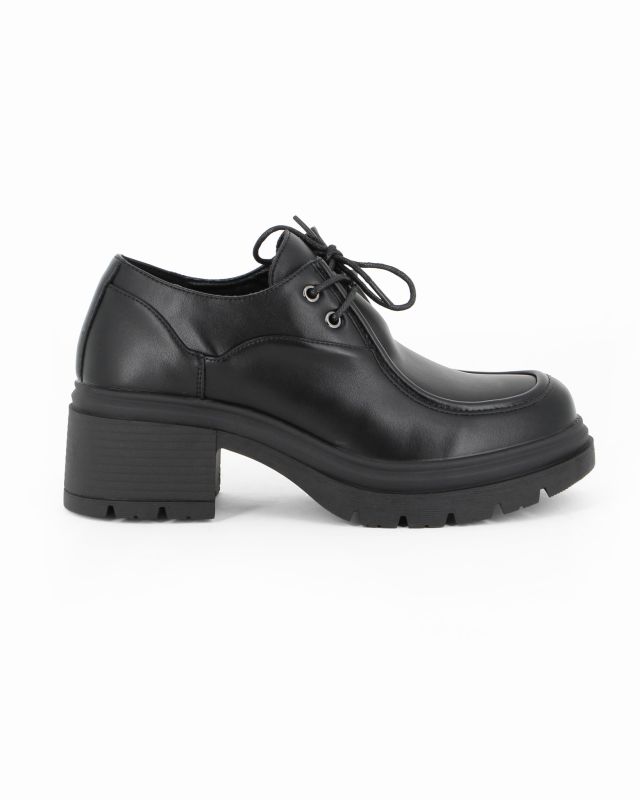 Prodotto: MISS GLOBO - Scarpa nera con lacci e suola track, tacco 6CM