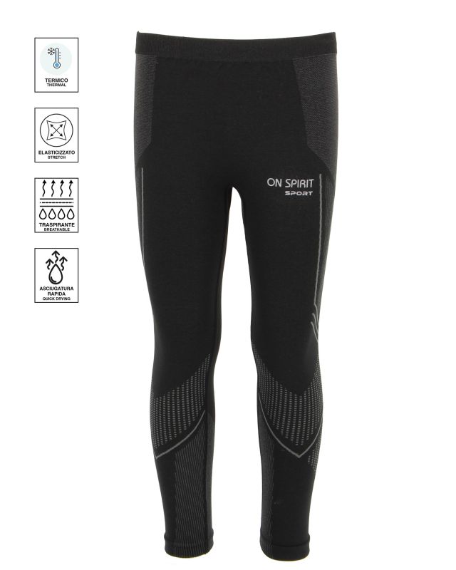 Prodotto: ON SPIRIT - LEGGINGS TERMICI KIDS NERI SIDNEY - AX00100_A7250