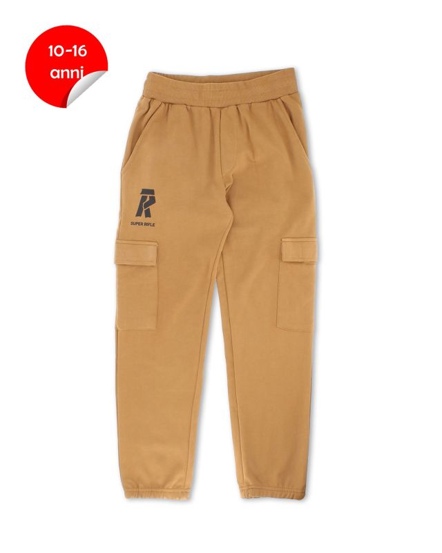 Prodotto: RIFLE - PANTALONE FELPA CON TASCONI MARRONE DA RAGAZZO