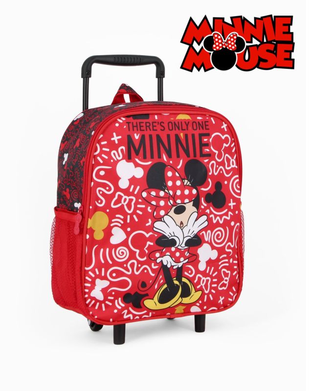 Prodotto: MINNIE - Zaino trolley rosso con tasche laterali