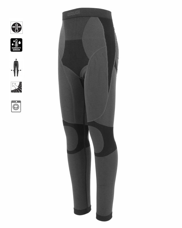 Prodotto: BRUGI -LEGGINGS TERMICO  KIDS  NERO E GRIGIO TRASPIRANTE SENZA CUCITURE -9GZI-T365