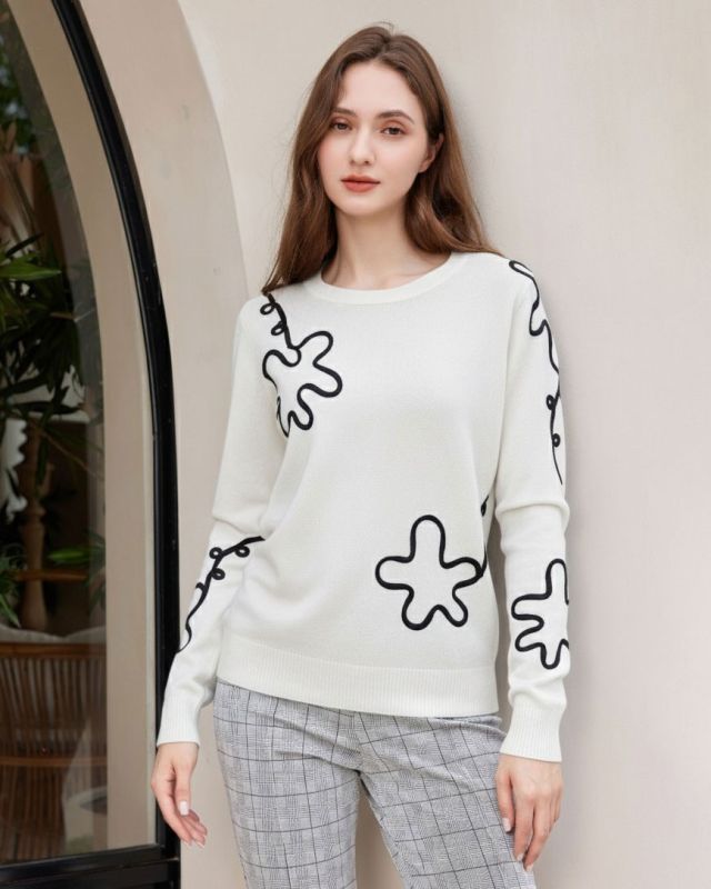 Prodotto: BACHATA - Maglia bianca e nera a manica lunga da donna