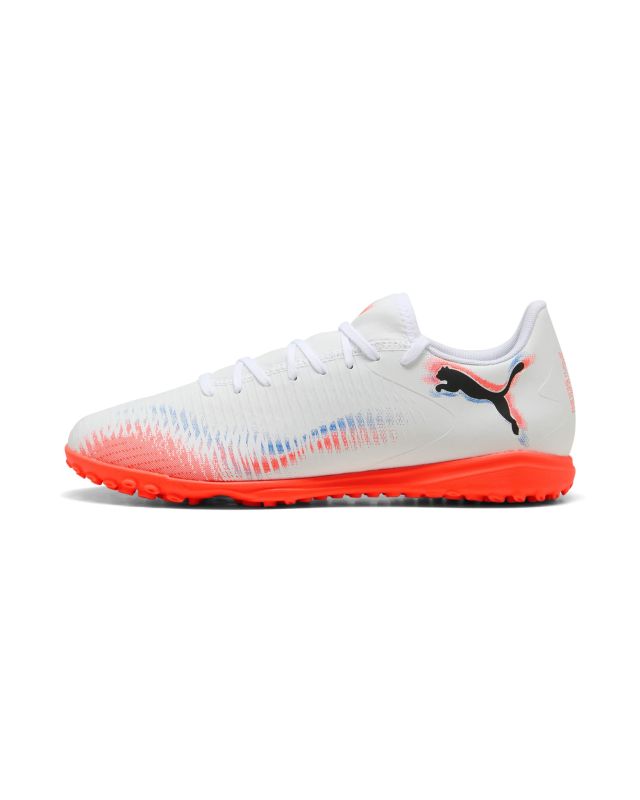 Prodotto: PUMA - Scarpa da calcetto bianca con dettagli arancioni e blu - FUTURE 8 PLAY TT