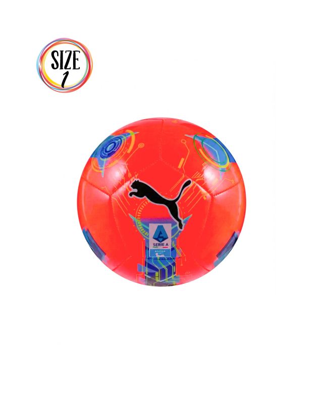 Prodotto: PUMA - PALLONE MINI ORBITA SERIE A  ARANCIONE FLUO /MULTICOLOR CON LOGO NERO  MISURA 1, 084642-02