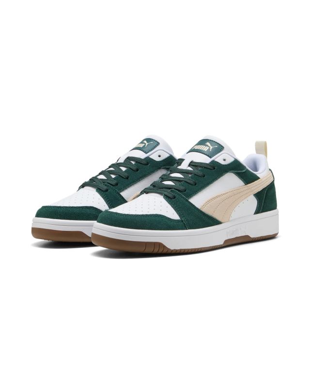 Prodotto: PUMA - SNEAKERS DA UOMO BIANCA, VERDE E BEIGE REBOUND V6 LOW SD, 402262-05