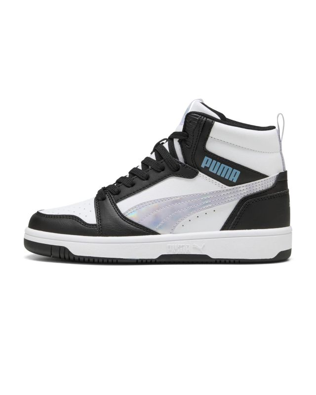 Prodotto: PUMA - SNEAKERS JUNIOR BIANCA, NERA E GRIGIA REBOUND V6 MID SPACE BELLE GS,  DAL 36 AL 39, 402768-02