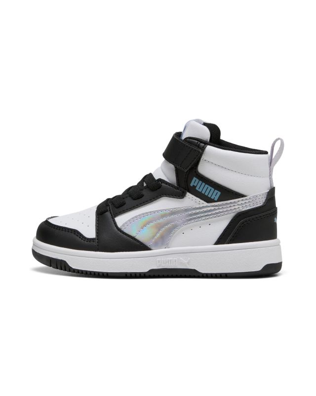Prodotto: PUMA - SNEAKERS JUNIOR NERA, BIANCA E GRIGIA REBOUND V6 MID SPACE BELLE DAL 28 AL 35,  402770-02