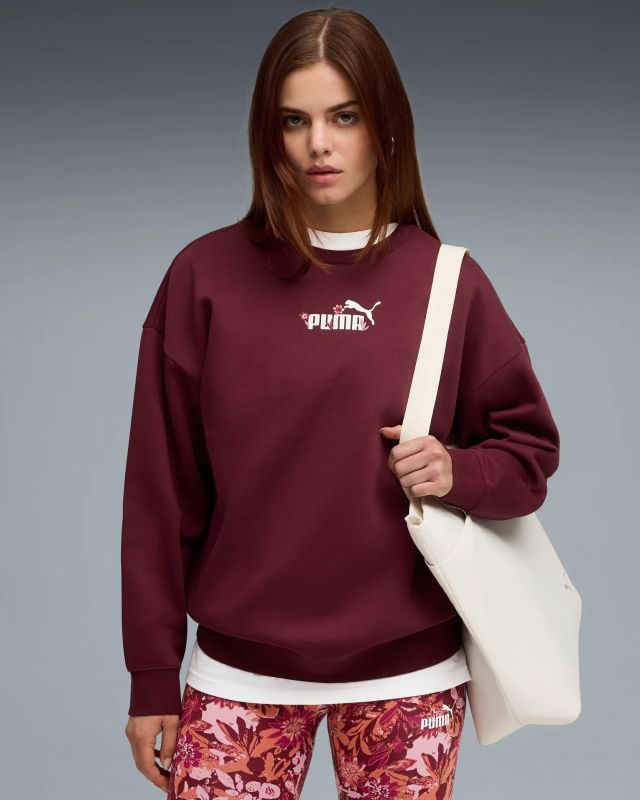 Prodotto: PUMA - FELPA GIROCOLLO BORDEAUX  ESSENTIAL NATURE 2.0 OVERSIZED CREW FL DA DONNA, 688078-96