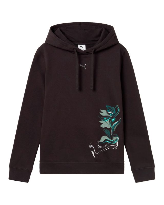 Prodotto: PUMA - FELPA CON CAPPUCCIO NERA GRAPHIC FLOWERED  DA DONNA, 693302-01