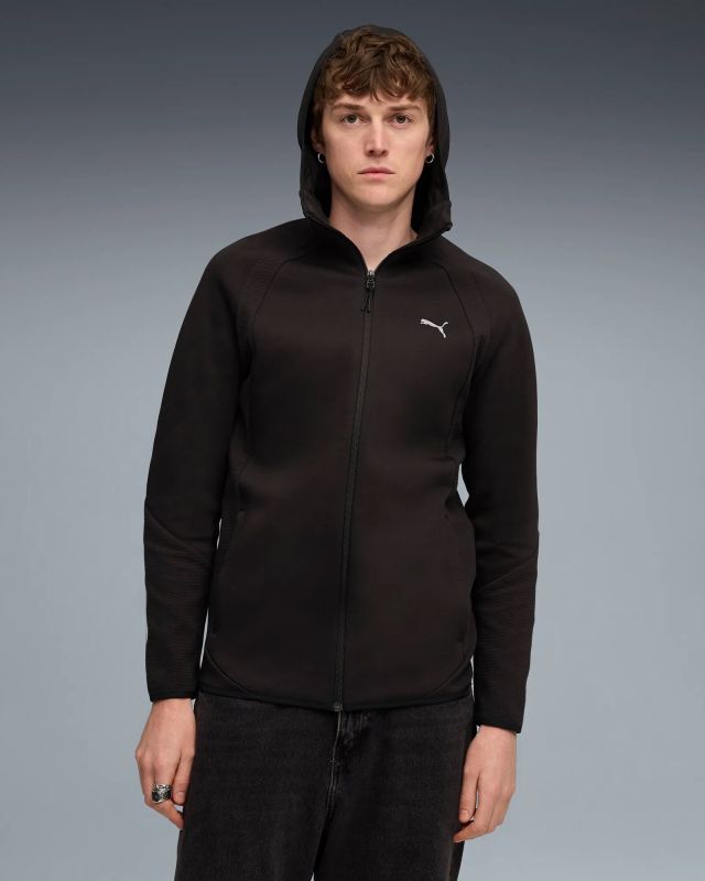 Prodotto: PUMA - GIUBBINO CON CAPPUCCIO FULL ZIP NERA EVOSTRIPE FZ HD DA UOMO, 688231-01