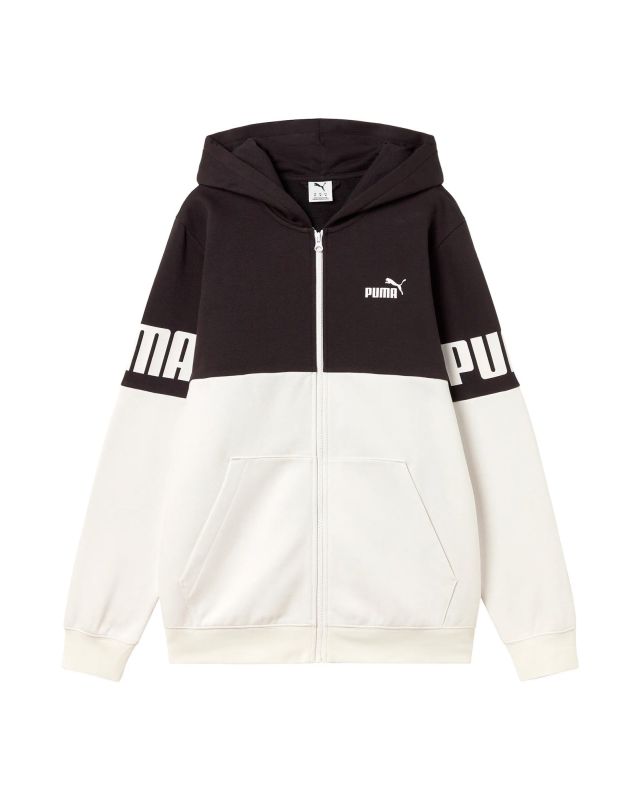 Prodotto: PUMA - FELPA CON CAPPUCCIO FULL ZIP POWER COLORBLOCK NERA E BIANCA  DA UOMO , 693578-02